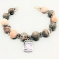 Pink Zebra Stone Love Bracelet