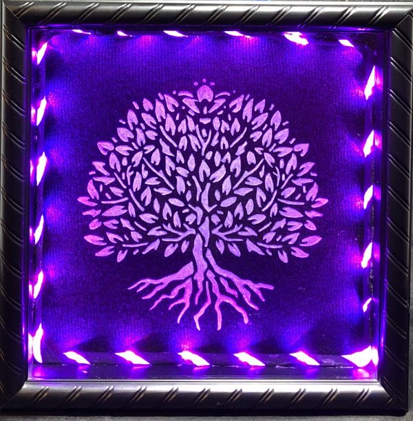 Etched Glass Tree of Life (Purple)