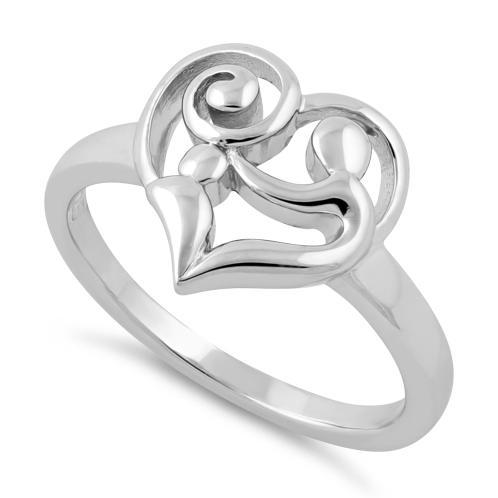 Sterling Silver Mother & Child Ring (Heart) – Dimensions MBS