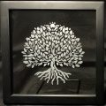 Etched Glass Tree of Life Float Frame